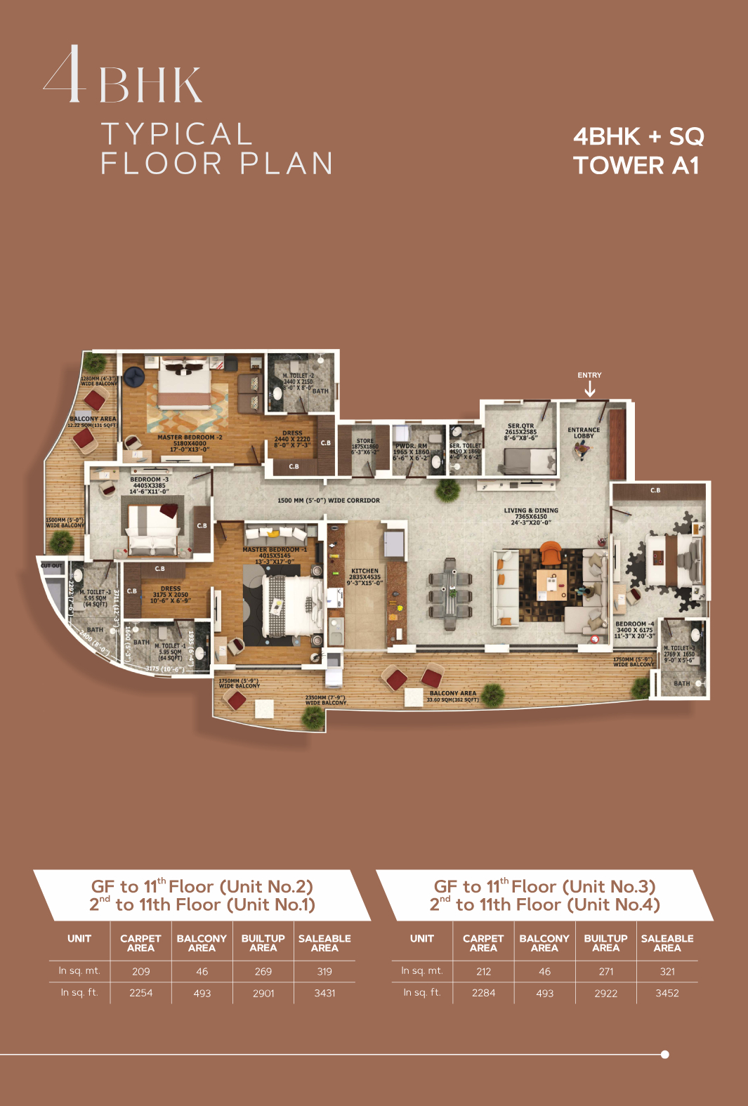4 BHK + S